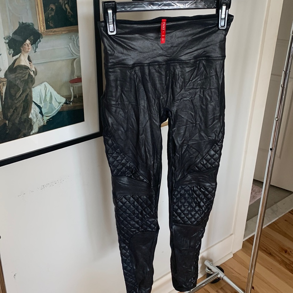 Spanx Leather Look Moto Leggings